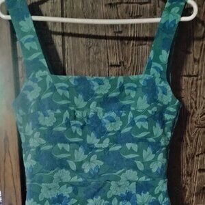 Trixxi Blue/green flower mini dress